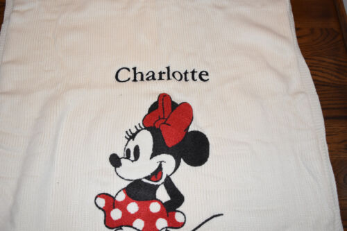 Keramikscheune Kinder Disney Minnie Maus Erbstück Baby Decken Charlotte Monogramm - Bild 2 von 4