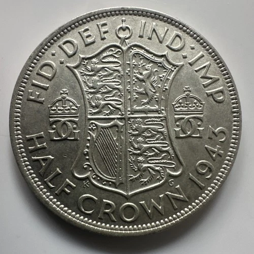 1943 George VI Half Crown — photo from the most recent tracked eBay sale