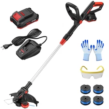 Cordless String Trimmer Set with Auto Feed Edger and Weed Trimmer - All Included