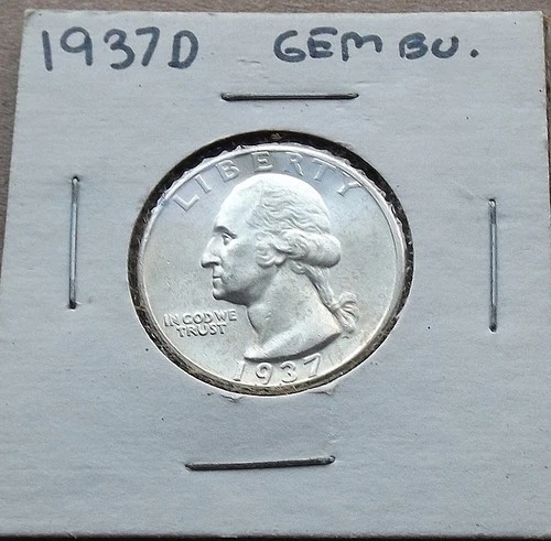 1937 D Washington Quarter - Gem BU -  90% Silver