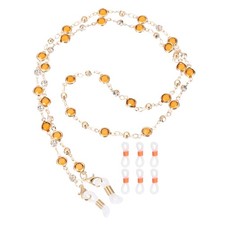 Glasses Chain, 75cm Rhinestones Eyeglasses Strap with 6 Ends for Women, Brown