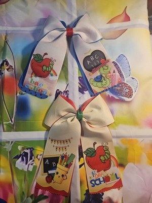 handmade girls' bow set...back to school
