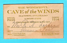 COLORADO  MANITOU CAVE OF THE WINDS 1914 TOUR PASS DENVER POST REPORTER