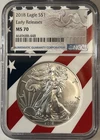2018 $1 American Silver Eagle ~ NGC MS70 ~ Early Releases - Flag Core