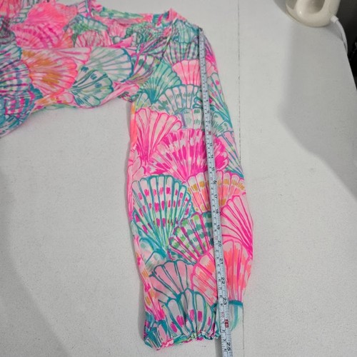 Lilly Pulitzer Elsa Silk Blouse Top Size M Oh Shello Beach Office Travel Vibrant - Picture 9 of 11