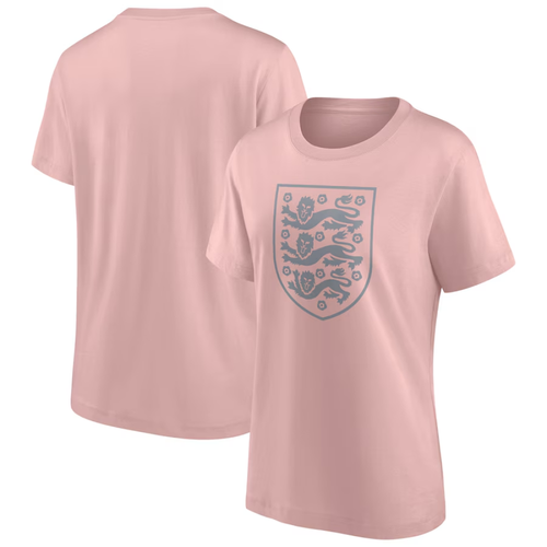 England Football Women's T-Shirt Mono Logo Pink T-Shirt - New - Picture 1 of 3
