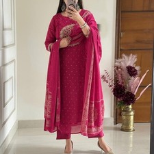 Women Ethnic Motifs Printed Regular Pure Cotton Kurta with Trousers  Dupatta