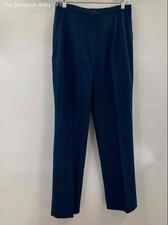 Pendleton Womens Blue Virgin Wool Pleated Front Straight Leg Dress Pants Size 12