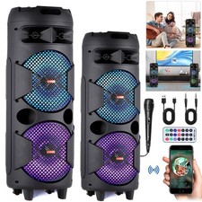 6000W Portable Bluetooth Speaker Sub Woofer Heavy Bass Party Sound System  Mic