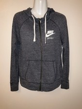 Nike Women's Gym Vintage Full Zip Hoodie in a dark grey Size Medium