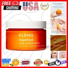 ELEMIS Superfood AHA Glow Cleansing Butter, Daily Facial Cleanser/Mask Remove...