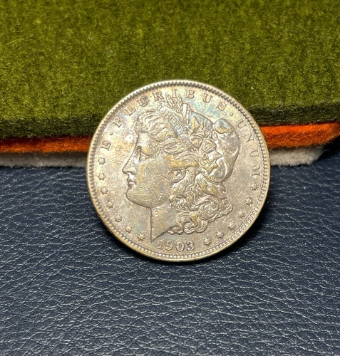 (#102346) Morgan Dollar:  1903   AU    Better date!  toning!  (see video!)