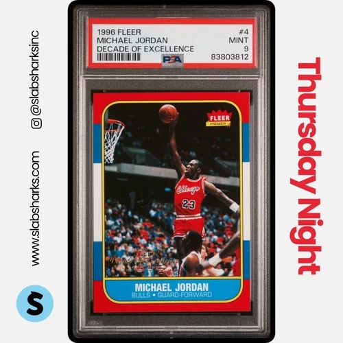 1996 FLEER #4 MICHAEL JORDAN DECADE OF EXCELLENCE PSA 9
