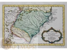 Georgia and Caroline antique map Tennessee, titled Et Georgie by Bellin 1757