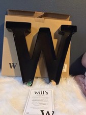 Will's Black Metal Wall Decor Letter "W"