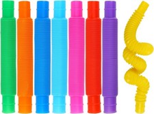 Image of VEYLIN 8-Pack Bendable Fidget Tubes for Sensory DIY Stress Relief