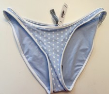 *NWT VICTORIA'S SECRET PINK Light Blue/White Polka Dot Bottom, Small, Was $34.95