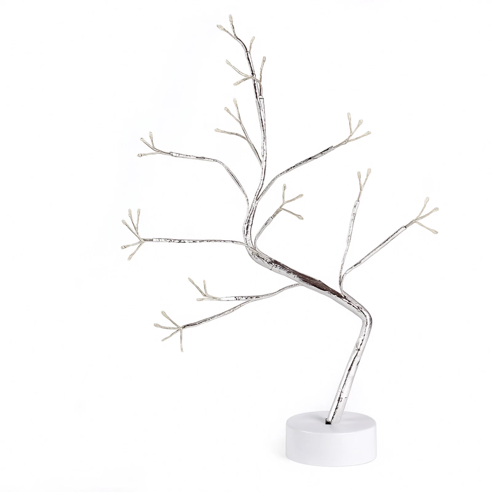 Elegani 60 LED Warm White Tree String Lights – 20ft Silver Wire, 4" Spacing