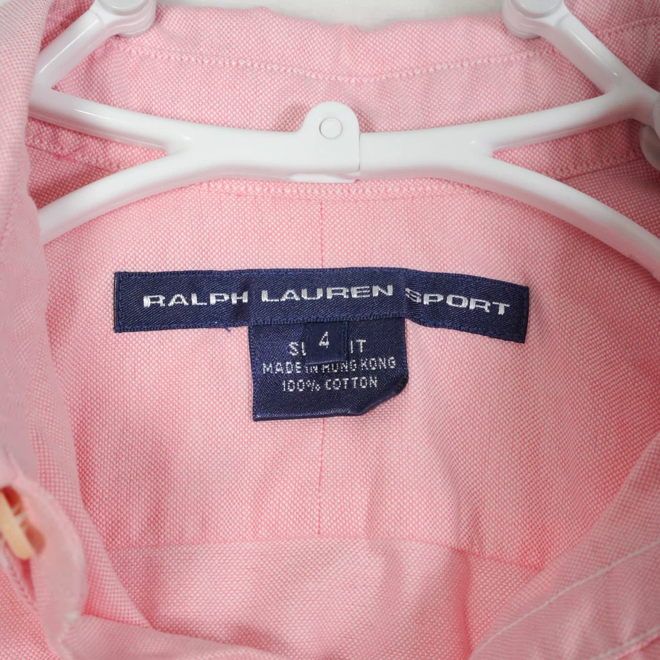 Ralph Lauren Sport женщин Slim Fit Оксфорд кнопка рубашка размер 4 розовый плоть пони - Изображение 4 из 4