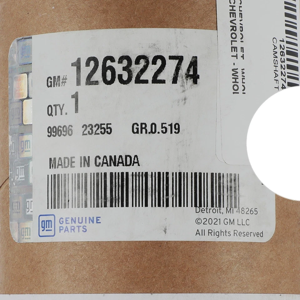 Árbol de levas de escape del motor genuino GM 11-20 Buick Cadillac Chevrolet GMC 12632274 Foto 4 de 4