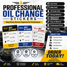 Oil Change Reminder Stickers Vynil with Compa...