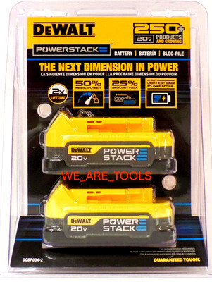 DEWALT TWIN Pack DCBP034-2 1.7 Ah Power Stack Lithium Ion Compact Battery