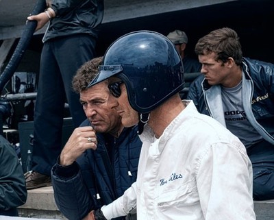 Ken Miles and Carroll Shelby During 1966 24 Hours of Le Mans Race Photo Colorize