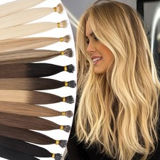 Nano Ring Hair Extensions Nano Loop Beads Link Tip Real Remy Human Hair 1g Thick