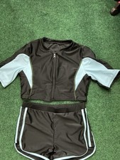 2 Piece Bikini Set Women  s Multi Color Size Large Black With Baby Blue