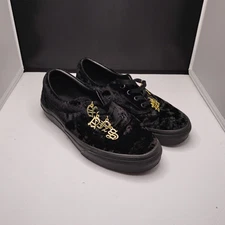Size: 6 / 7.5 - Vans Era ID Olde English - Black Velour - Gold Accents