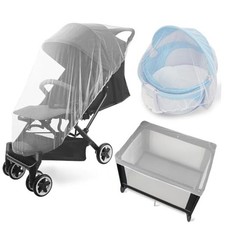 2 Pack Baby Mosquito Net for Stroller, Playard  Bassinet, Reusable Bug White