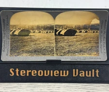 Keystone Stereoview Field of Forty Tanks Bethune WWI Vintage Photo