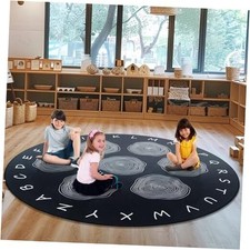 Large Classroom Rugs, ABC Alphabet Educational Area Rug for Kids,6ft Non-Slip