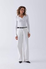 Monica Collar Top - White