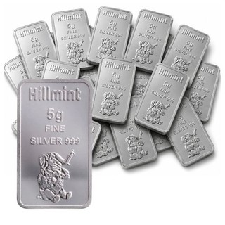 20 Stück x 5 gramm 100 gramm Silberbarren 999 HILLMINT #1869