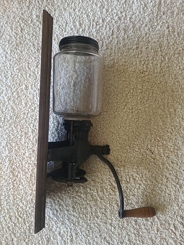 Antique Brighton Wall Mount Coffee Mill / Grinder With Original Glass. Mounted - Picture 2 of 5