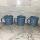 Set of 3 Fiesta Periwinkle Blue Coffee Mug, D Ring Handle,10 oz Mug.