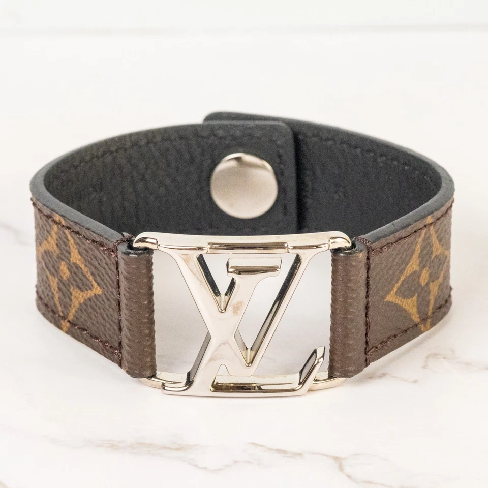LOUIS VUITTON Bracelet Hockenheim Monogram M6141 Brown Size 21 Mens Auth W/Box S - Image 2 of 4