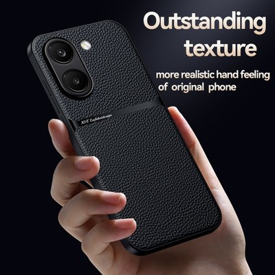 For Xiaomi Poco X8 Pro, Phone Case Magnetic Anti-Slip Rubber Leather Fell Cover