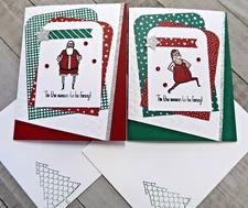 Stampin' Up! Card Kit - VISIONS OF SANTA - All Inclusive Set of 4 Cards