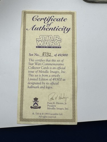 Star Wars 1994 Imágenes Metálicas Tarjetas Coleccionistas Serie 1 ~ Una NUEVA ESPERANZA ~ COMPLETAS - Imagen 3 de 5