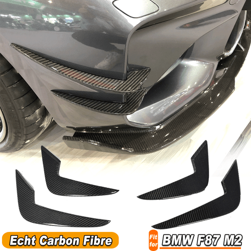 Für BMW F87 M2 2016-20 Carbon Canards Flaps Splitter Front Spoiler Flossen Lippe - Bild 1 von 12