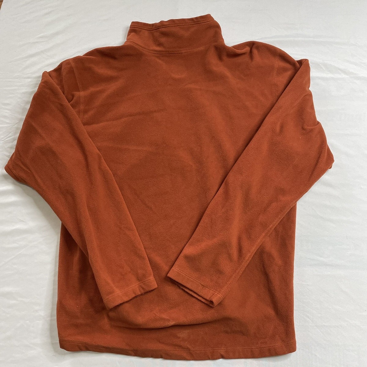 Eddie Bauer First Ascent Fleece 1/2 Zip Pullover Orange Polyester