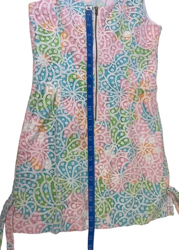 Lilly Pulitzer Originals Shift Dress Sz 12 Lace Multicolor Dress Pink Green Blue - Picture 5 of 7