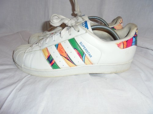 ADIDAS Superstar Donna Bianco Lacci Scarpe da ginnastica passeggio Tg UK 7  EU 40 US 8.5 in buonissima condizione | eBay