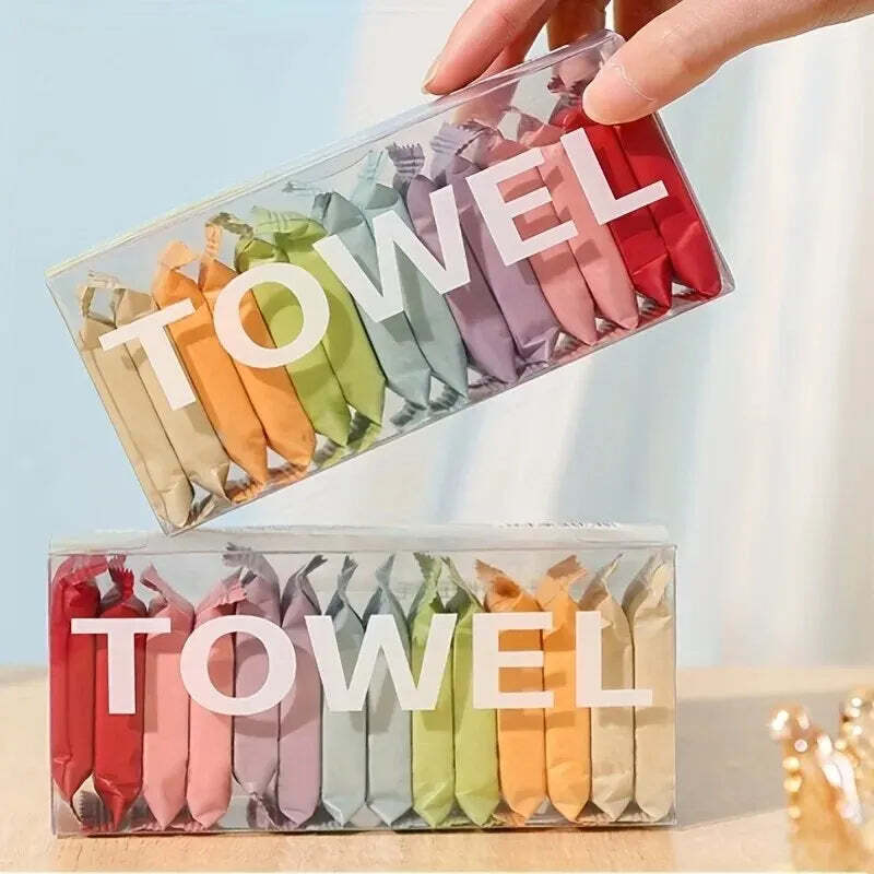 14pcs/box Disposable Washcloth Portable Travel Towel Thickened Compressed