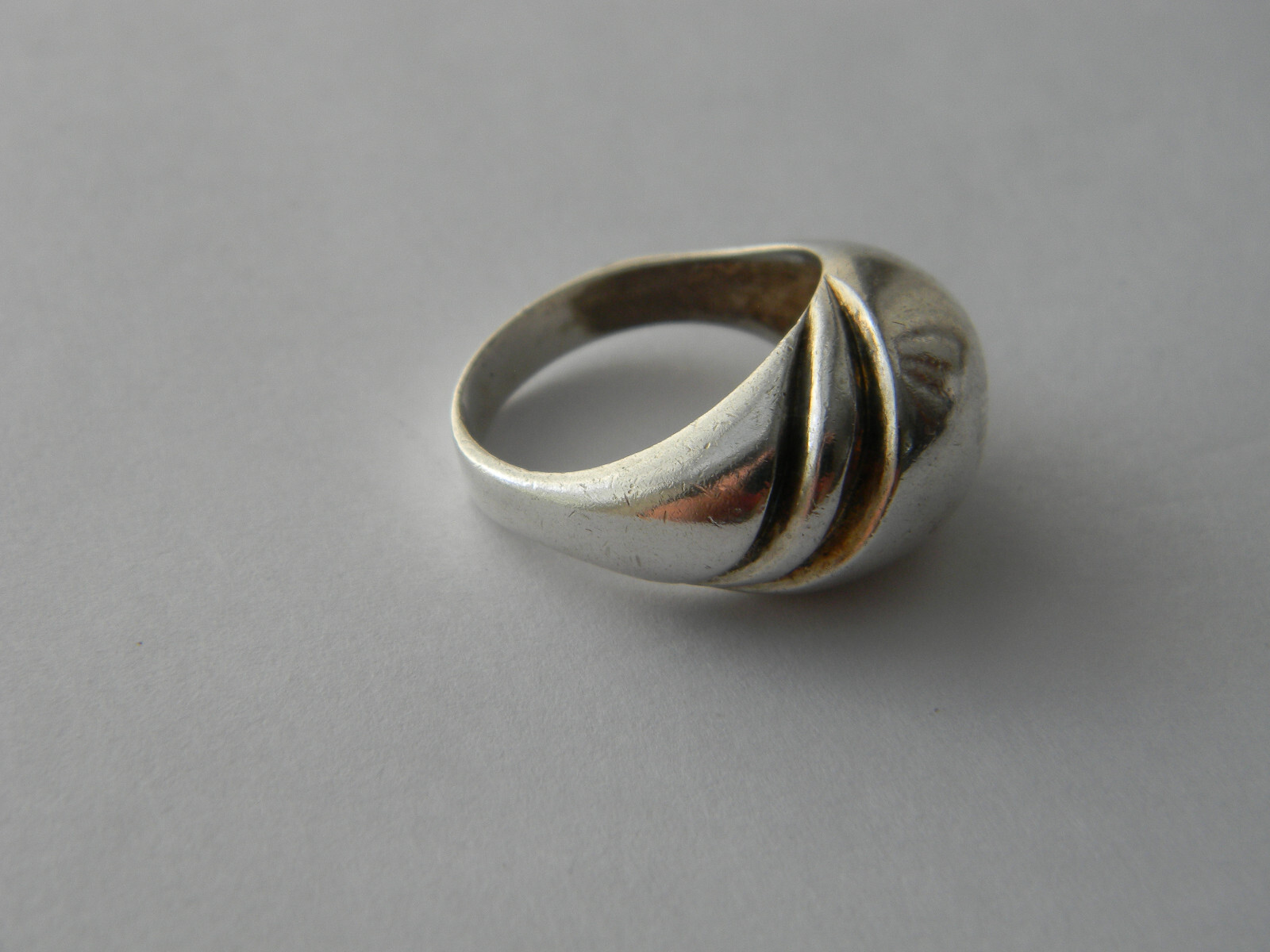 Fine 925 Solid Sterling Silver Grooved Modernist … - image 2