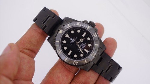 Rolex Submariner no-data 114060 in acciaio nero orologio subacqueo in  ceramica nera finitura deposizione fisica in fase di vapore | eBay