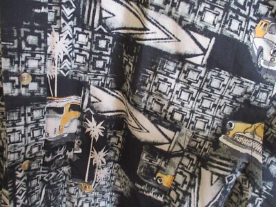 90's Natural Issue Classic Car Hawaiian Style Button Down Shirt
