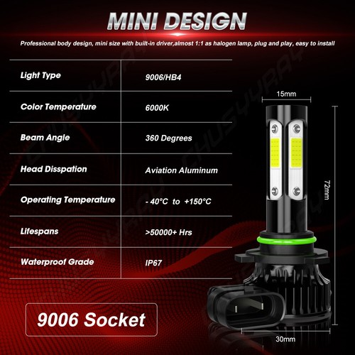 For BMW 525i 1991 1992 1993 1994 6X LED Headlight Bulbs Hi Lo Beam Fog Light HKL - Picture 8 of 18